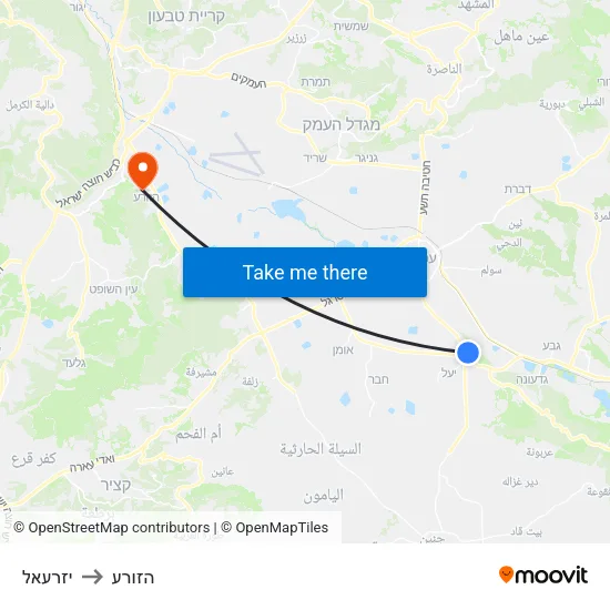 יזרעאל to הזורע map