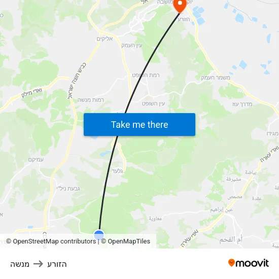 מנשה to הזורע map