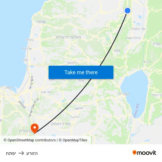 יפתח to הזורע map
