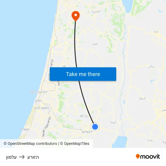 עלמון to הזורע map