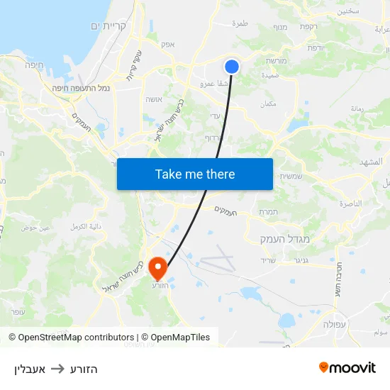 אעבלין to הזורע map