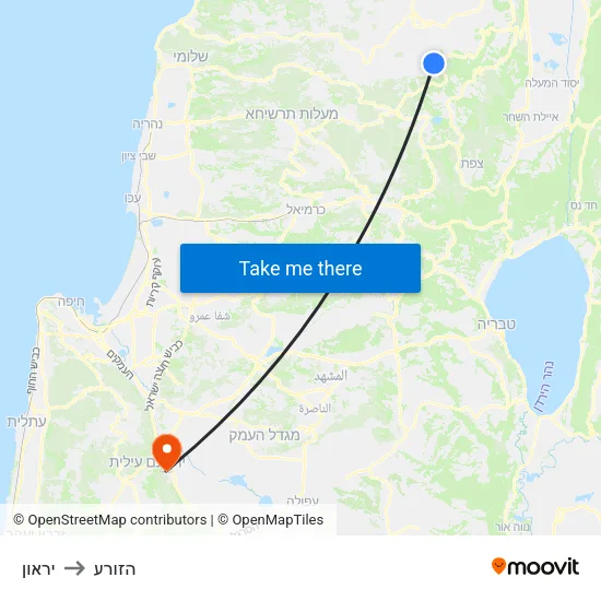 יראון to הזורע map