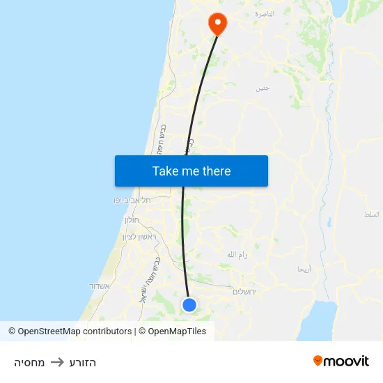 מחסיה to הזורע map