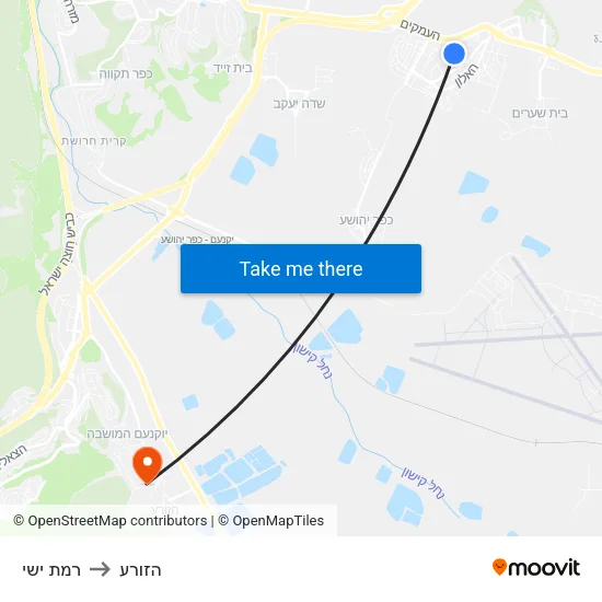 רמת ישי to הזורע map