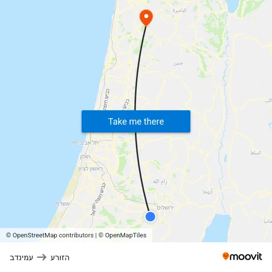 עמינדב to הזורע map