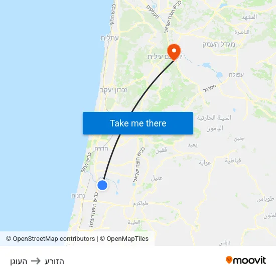 העוגן to הזורע map