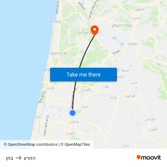 בחן to הזורע map
