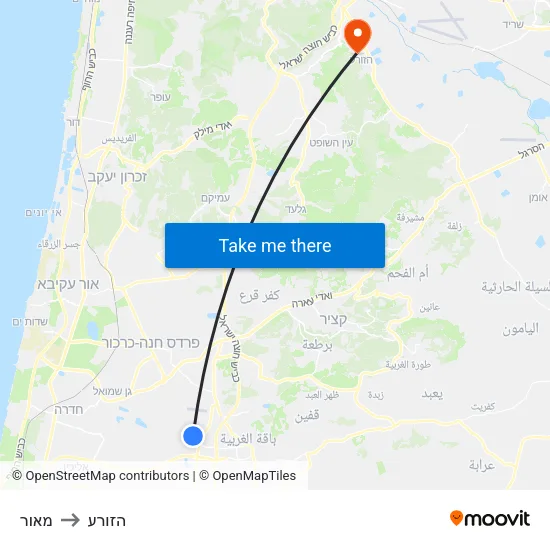מאור to הזורע map