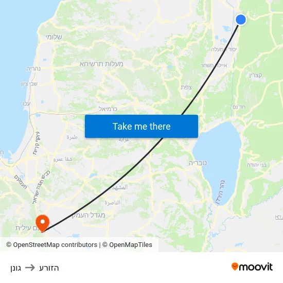גונן to הזורע map