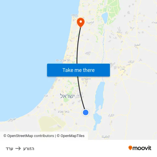 ערד to הזורע map