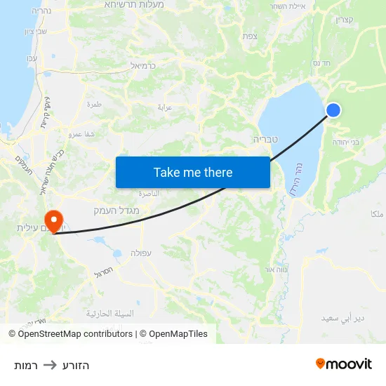 רמות to הזורע map