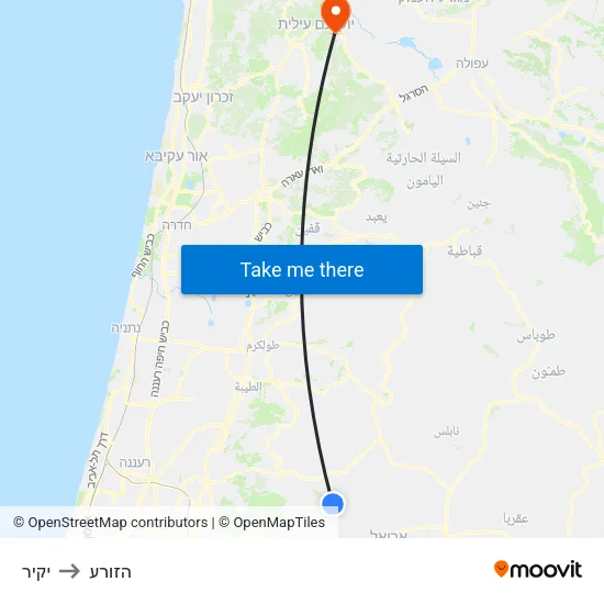 יקיר to הזורע map
