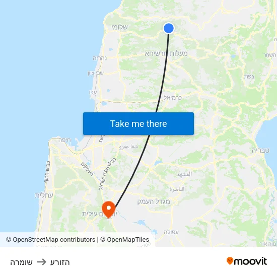 שומרה to הזורע map