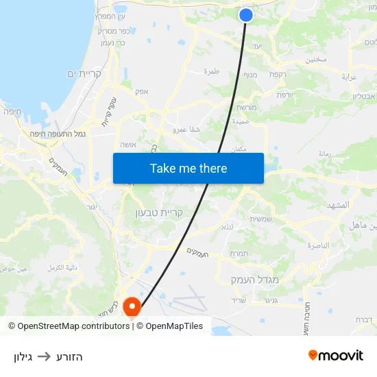 גילון to הזורע map