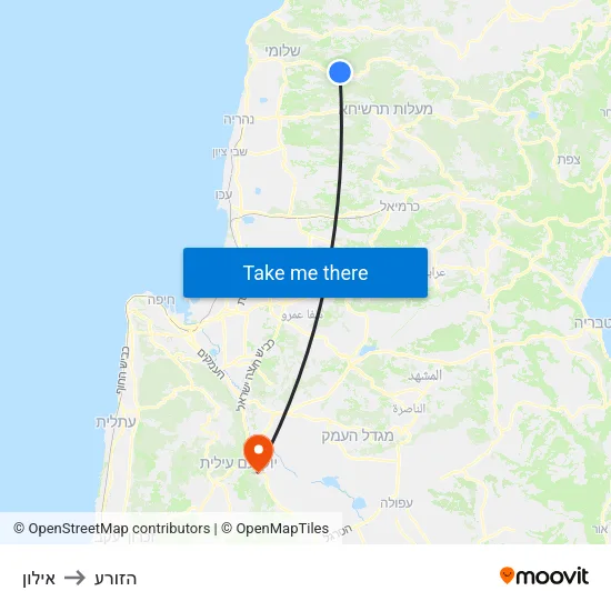 אילון to הזורע map