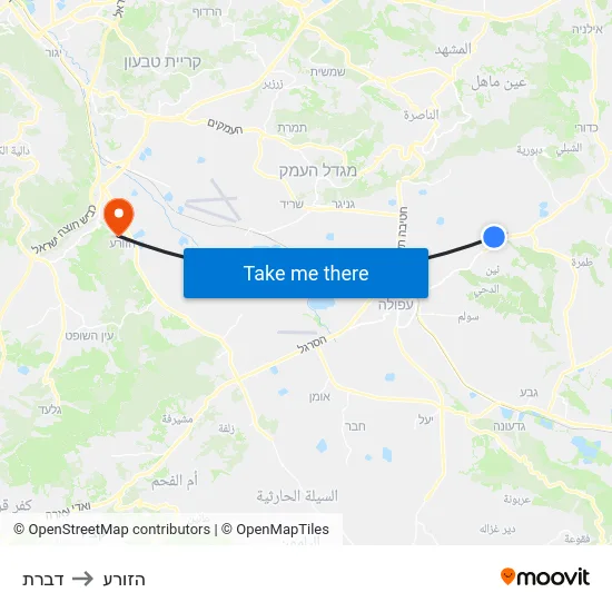 דברת to הזורע map