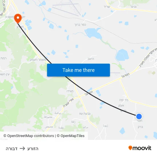 דבורה to הזורע map