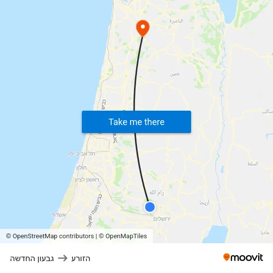 גבעון החדשה to הזורע map