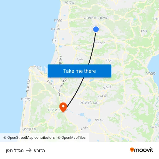 מגדל תפן to הזורע map