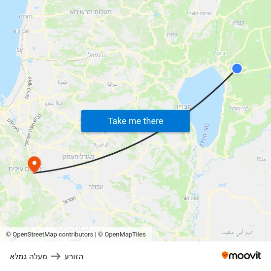 מעלה גמלא to הזורע map