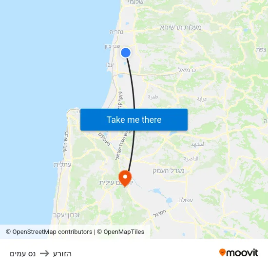 נס עמים to הזורע map