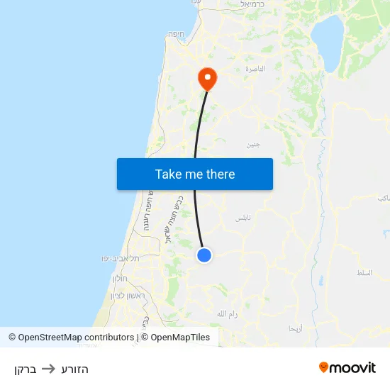 ברקן to הזורע map