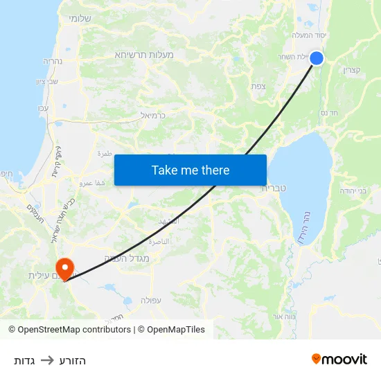 גדות to הזורע map