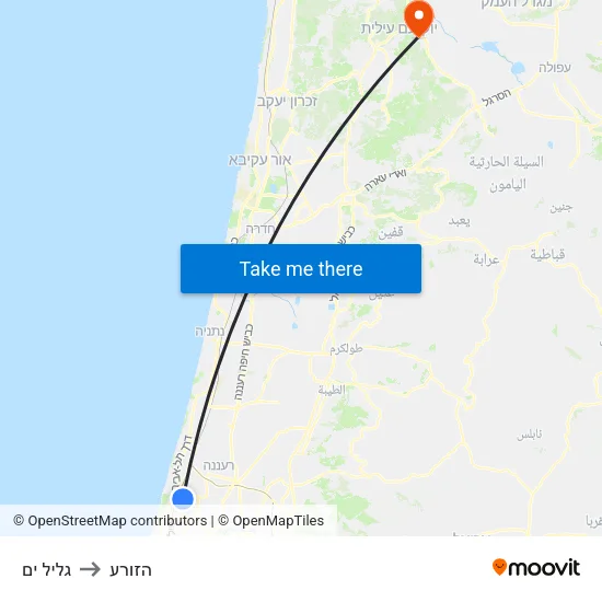 גליל ים to הזורע map