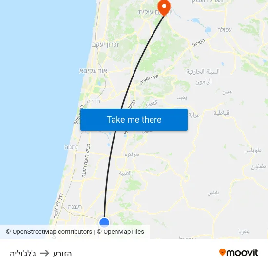 ג'לג'וליה to הזורע map