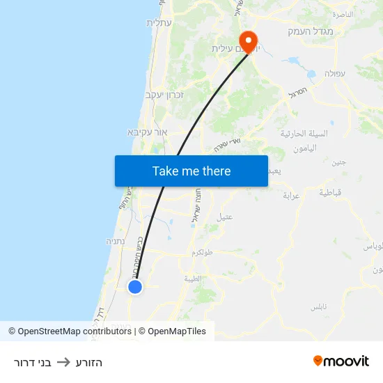 בני דרור to הזורע map