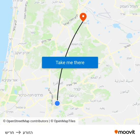 חריש to הזורע map