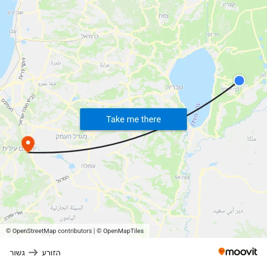 גשור to הזורע map