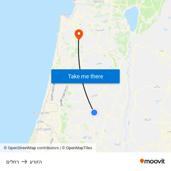 רחלים to הזורע map