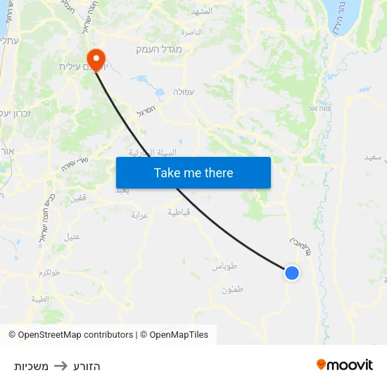 משכיות to הזורע map
