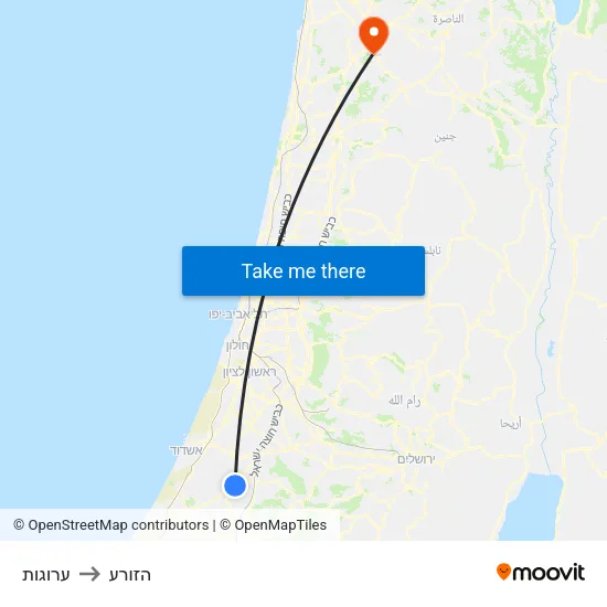 ערוגות to הזורע map