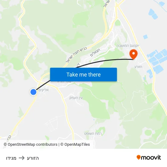 מגידו to הזורע map