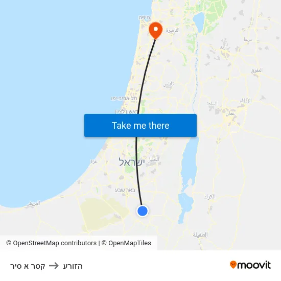 קסר א סיר to הזורע map
