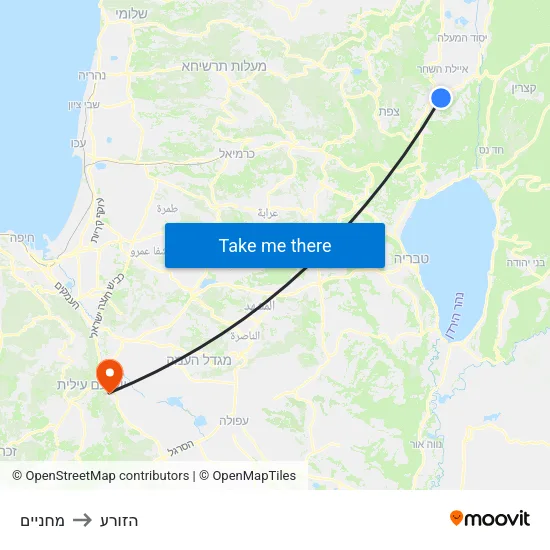 מחניים to הזורע map