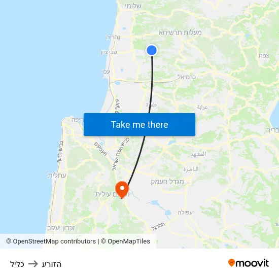 כליל to הזורע map
