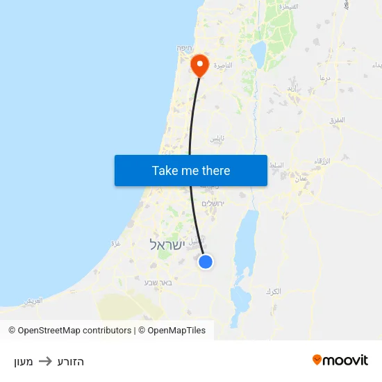 מעון to הזורע map