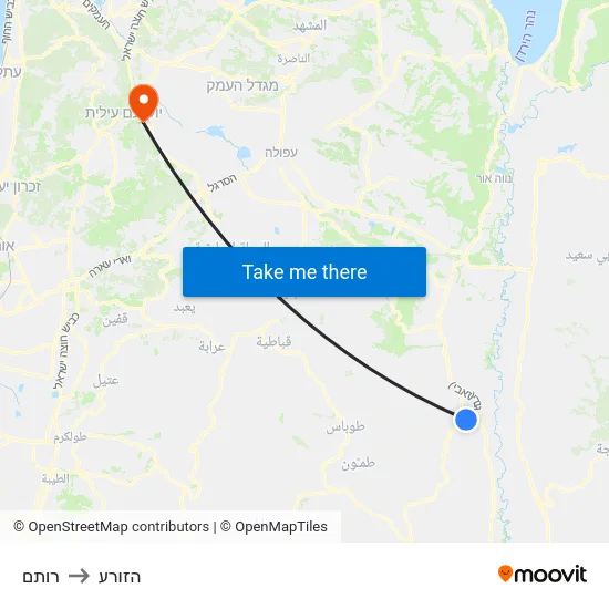 רותם to הזורע map