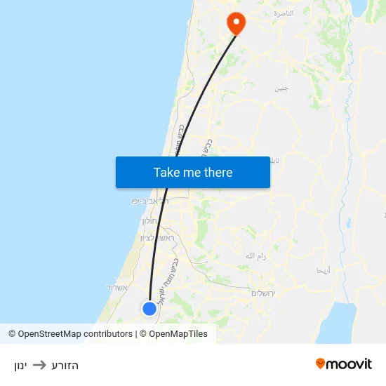 ינון to הזורע map