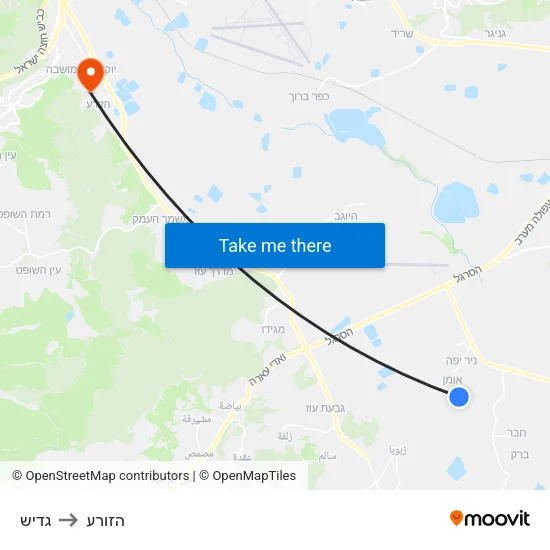 גדיש to הזורע map