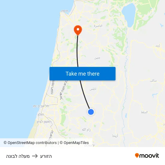 מעלה לבונה to הזורע map