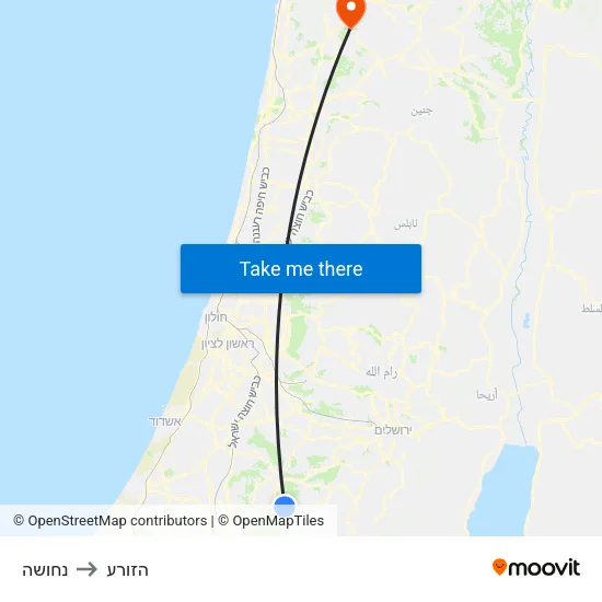 נחושה to הזורע map