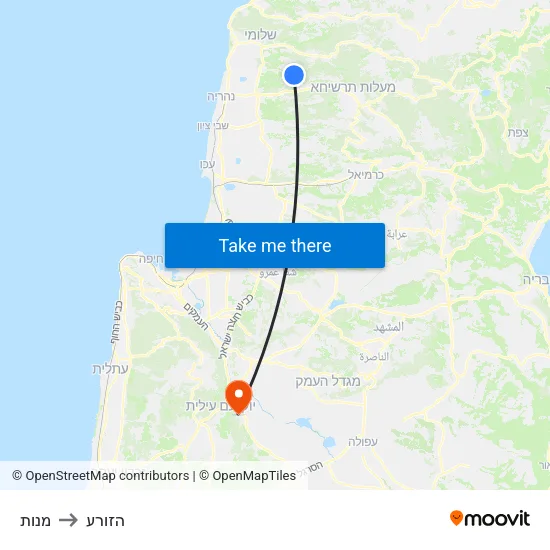 מנות to הזורע map