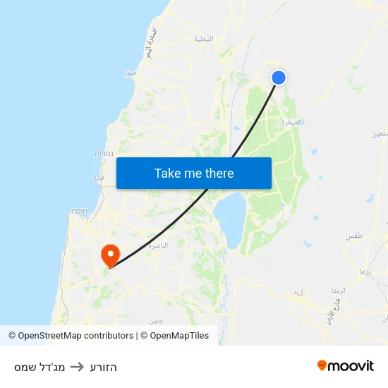 מג'דל שמס to הזורע map