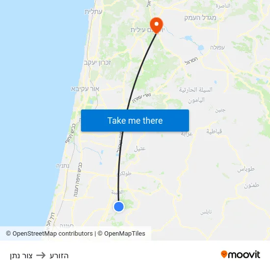 צור נתן to הזורע map