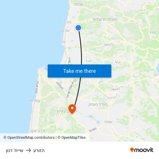 שייח' דנון to הזורע map