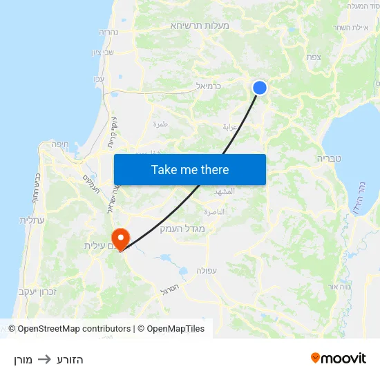 מורן to הזורע map